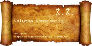 Kaluzsa Konstantin névjegykártya